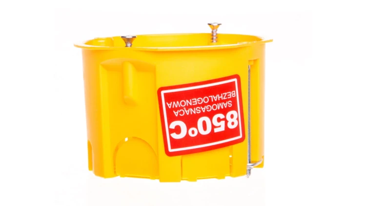Puszka podtynkowa PK-60 K-G N samogasnąca IP20 zółta 0201-0N