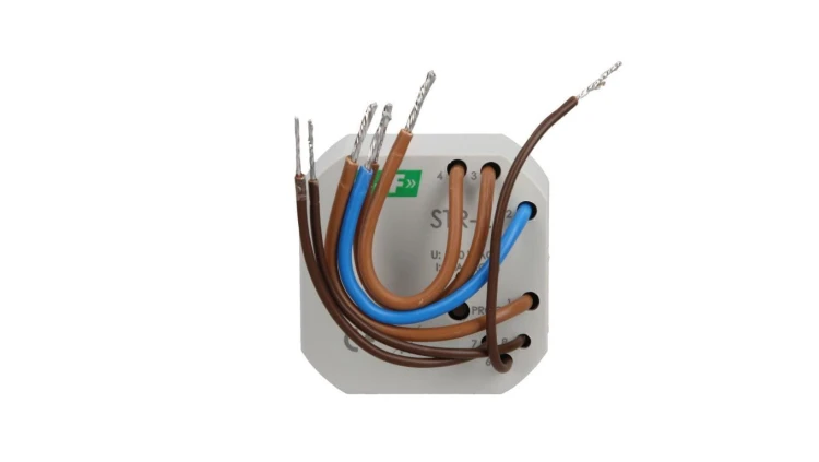 Sterownik rolet jednoprzyciskowy 1,5A AC-3 230V 0-10min (kapsułka fi55mm) STR-2