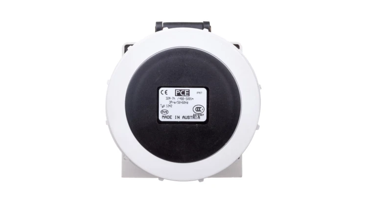 Gniazdo stałe 32A 4P 500V czarne IP67 /bez dławnicy/ 1242-7