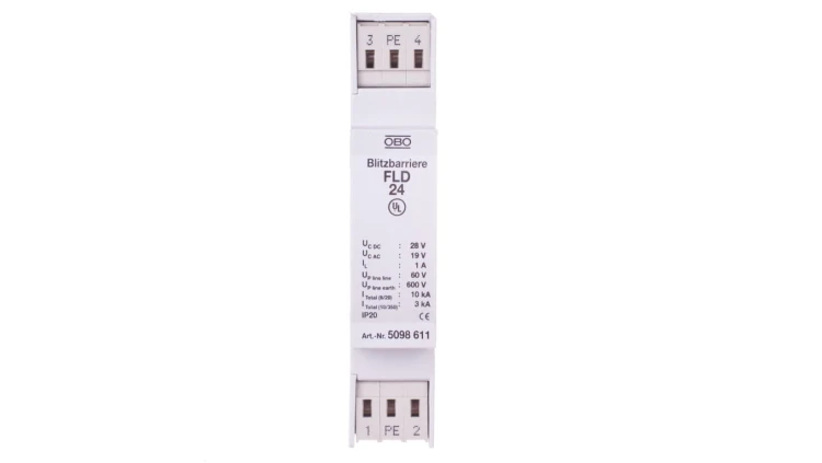Ogranicznik przepięć dla systemów dwużyłowych 19VAC/28VDC 5kA 10kV FLD 24 5098611