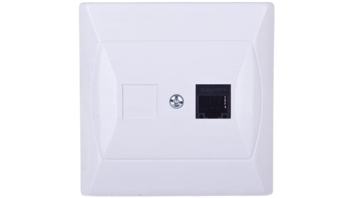 AKCENT Gniazdo komputerowe pojedyncze RJ45 kat.5e MMC białe GPK-1A/K/00