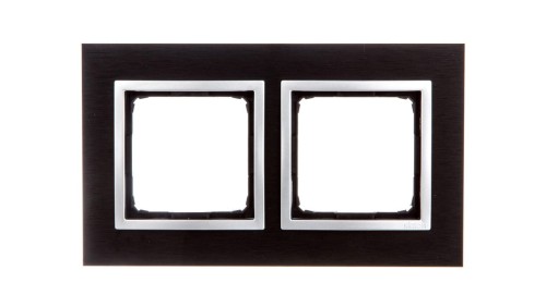 Simon 54 Nature Ramka podwójna metal INOX YIN DRN2/78