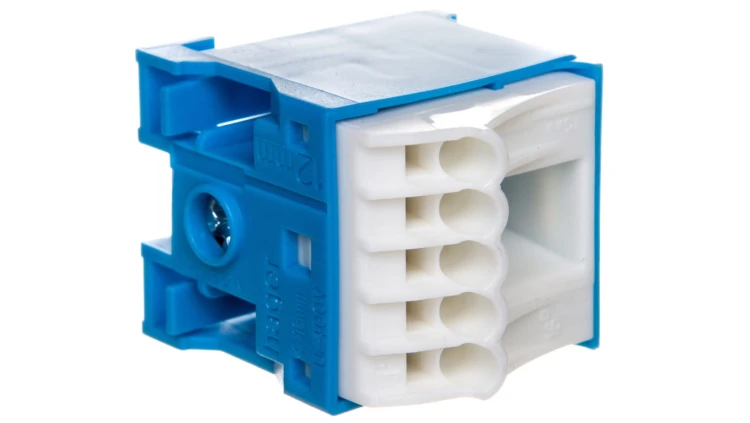 Blok samozaciskow 63A QC niebieski 6 przyłączy 33x30x34mm KN06N