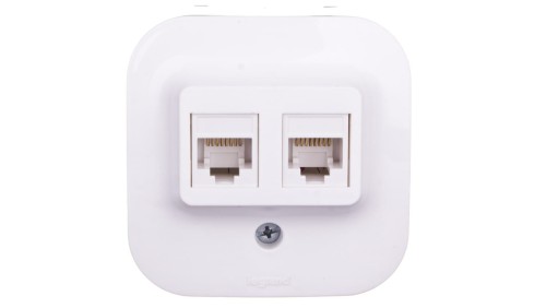 FORIX Gniazdo komputerowe podwójne RJ45 kat.5e UTP białe 782428