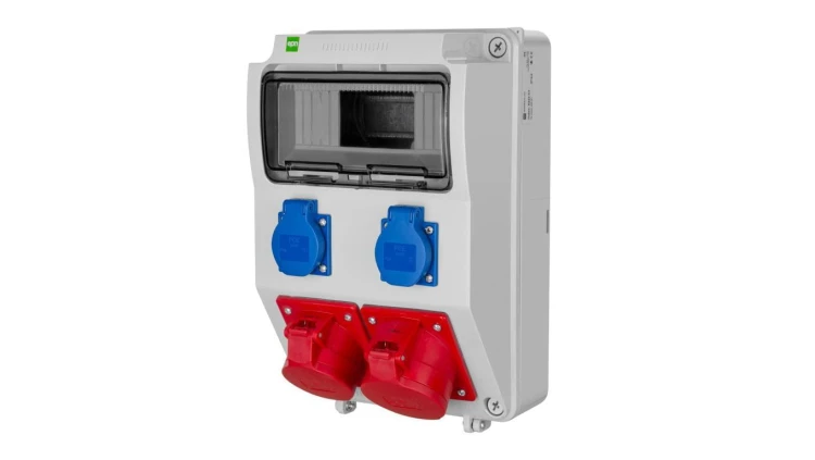 Rozdzielnica budowlana RS-9 9- mod. 2x2P+Z, 16A/5P, 32A/5P, IP44 bez zabezpieczeń 6223-00