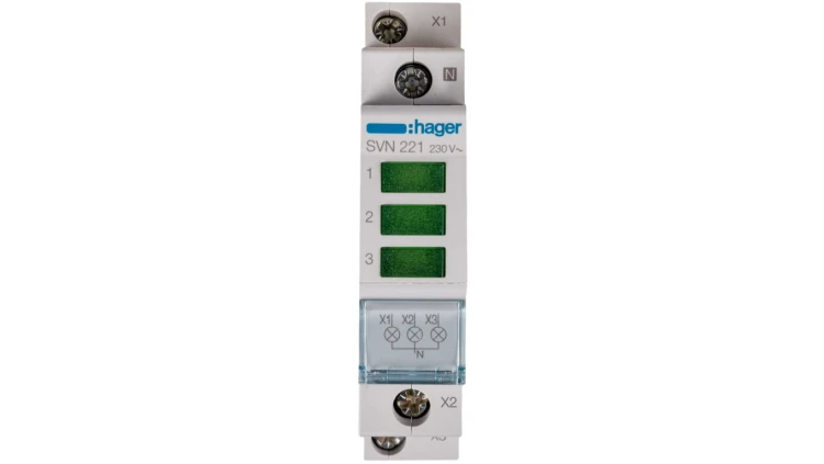 Lampka modułowa 3-fazowa zielona 230-400V AC SVN221