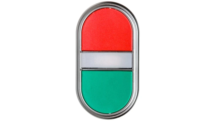 Przycisk dwuklawiszowy czerwono/zielony z podświetleniem z samopowrotem LPCBL7113