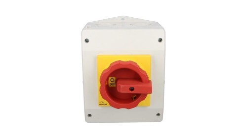 Rozłącznik główny/awaryjny w obudowie 3P 63A 22kW AC23A 400V pokrętło żółto-czerwone 3LD2565-0TB53