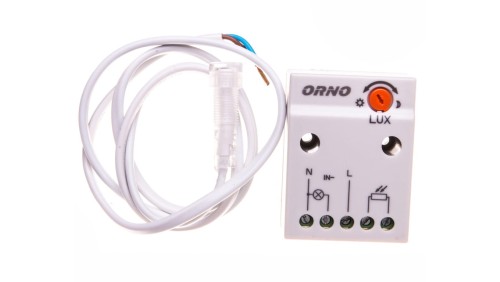 Czujnik zmierzchowy z zewnętrzną sondą 2300W 2-100lx IP65/IP20 biały OR-CR-233