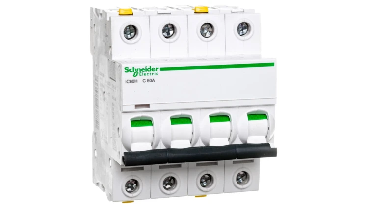 Wyłącznik nadprądowy 4P C 50A 10kA AC iC60H-C50-4 Acti9 A9F07450
