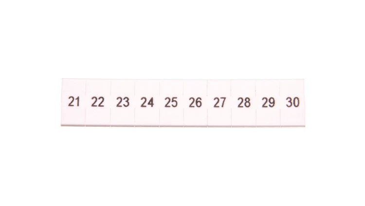 Oznacznik do złącz szynowych, opisówka ZB 5 numerowana od 21-30 kolor biały /10szt./