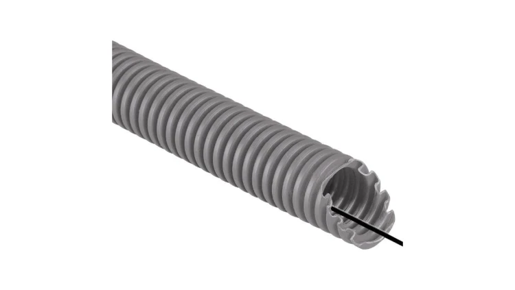 Rura karbowana 750N do zalewania betonem samogasnąca szara z pilotem i smarowaniem fi 16mm -5 C +90 C /100m/