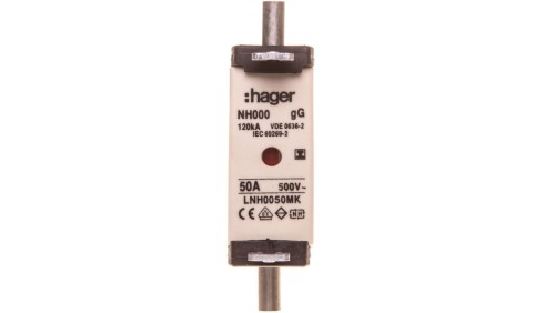 Wkładka bezpiecznikowa NH000 50A gG 500V WT-000 LNH0050MK