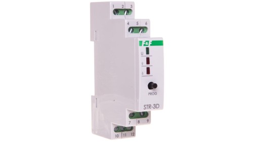 Sterownik rolet do silników 8A 320W 230V AC 1s-15min montaż na szynie DIN STR-3D