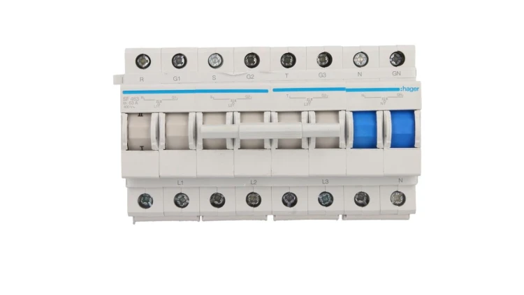 Przełącznik modułowy zasilania I-0-II (sieć-agregat) 63A 4P SF463