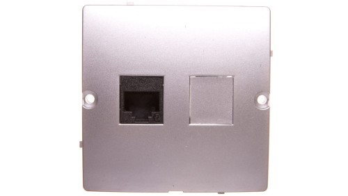 Simon Basic Gniazdo komputerowe pojedyncze RJ45 kat. 5e srebrny mat BMF51.02/43