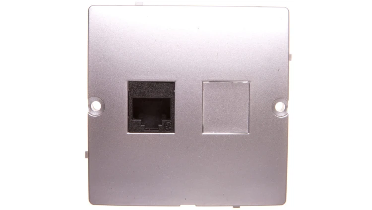Simon Basic Gniazdo komputerowe pojedyncze RJ45 kat. 5e srebrny mat BMF51.02/43