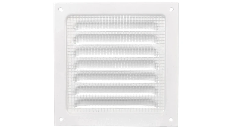 Osłona wentylatora metalowa z siatką 125x111mm biała WPFMVM125