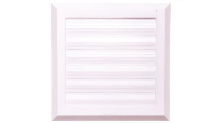 Kratka wentylacyjna 130x130mm fi 100mm biała żaluzja+sznurek rozpieracze T38