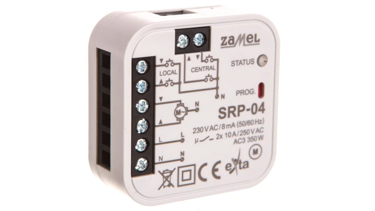 Sterownik rolet dopuszkowy przewodowy 10A 230V 350W SRP-04 EXT10000225