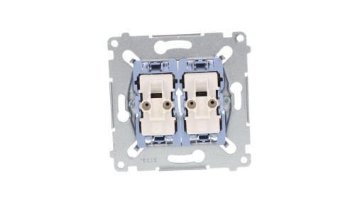 Simon 54 Łącznik krzyżowy podwójny mechanizm 10AX 250V, szybkozłącza, SW7/2XM