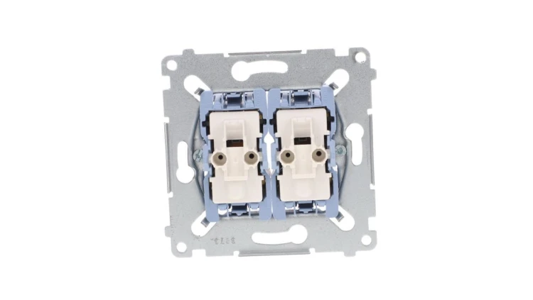 Simon 54 Łącznik krzyżowy podwójny mechanizm 10AX 250V, szybkozłącza, SW7/2XM