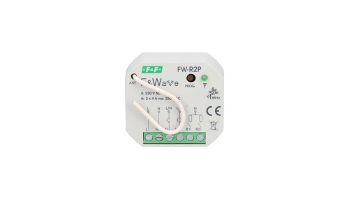 Radiowy podwójny przekaźnik bistabilny - montaż p/t 85-265V AC/DC FiWave FW-R2P