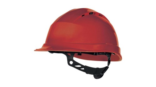 Hełm ochronny budowlany wentylowany z polipropylenu obwód głowy od 53 do 63 cm kolor czerwony rozmiar REGULOWANY TETE QUARUP4RO