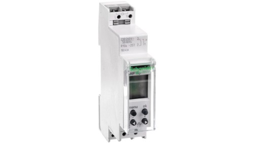 Programator czasowy na szynę DIN 1-kanałowy 24H/7D 18mm 1C 16A CCT15854