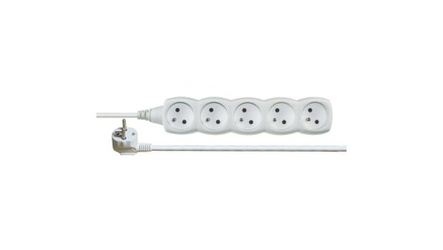 Przedłużacz 5-gniazd z/u 10m /H05VV-F 3G1/ biały P0510