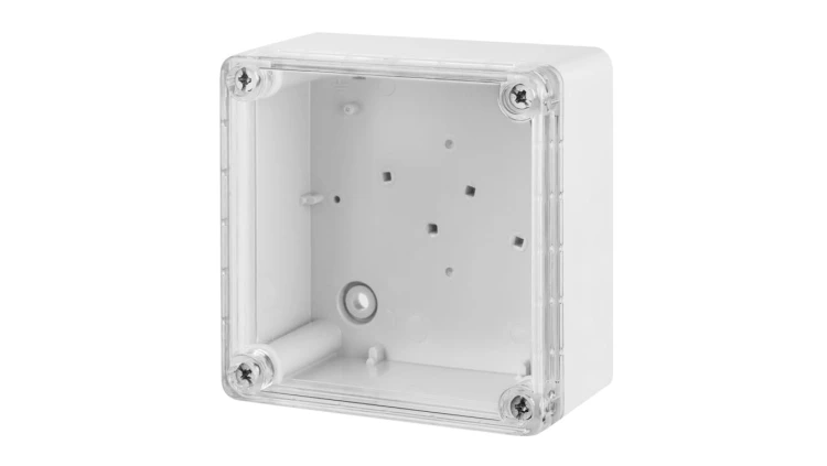 INDUSTRIAL Puszka hermetyczna n/t 105x105x66mm IP65 szara, pokrywa transparentna 2701-01