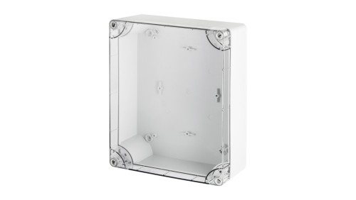 INDUSTRIAL Puszka hermetyczna n/t 270x220x106mm IP65 szara, pokrywa transparentna 2719-01