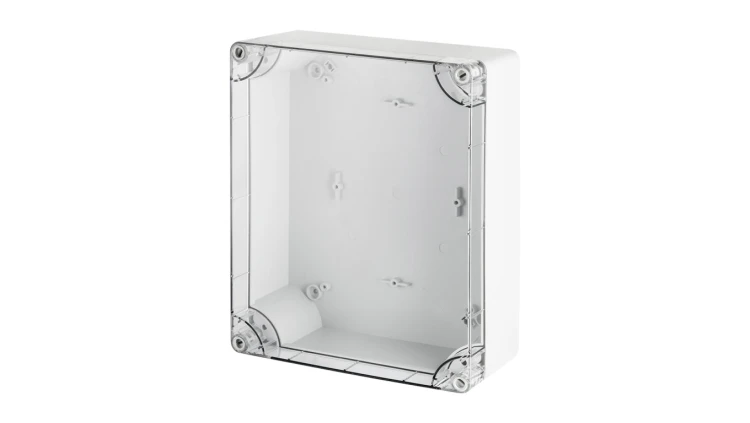 INDUSTRIAL Puszka hermetyczna n/t 270x220x106mm IP65 szara, pokrywa transparentna 2719-01