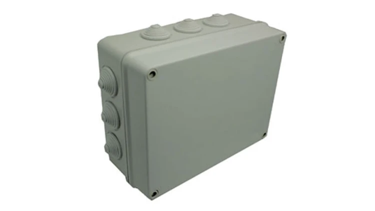 INDUSTRIAL Puszka hermetyczna n/t 305x244x168mm IP55 z 12 dławicami szara 2722-02
