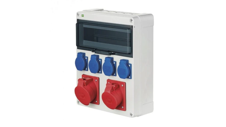Rozdzielnica budowlana RS-13 13-mod. 4x2P+Z, 16A/5P, 32A/5P, IP44 bez zabezpieczeń 6210-01
