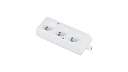 Gniazdo przenośne trzykrotne 16A 2P+Z 250V białe GN-370