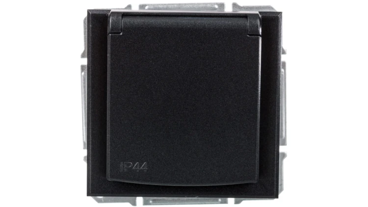 ASFORA Gniazdo 2P+PE IP44 do systemu ramkowego antracyt EPH2800671