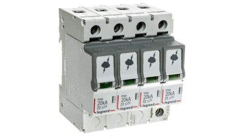 Ogranicznik przepięć Typ T2 4P 20kA 1,2kV ON 300 TT, TN (TNC, TNS) 412223