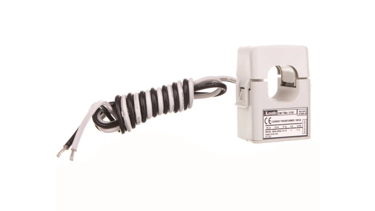 Przekładnik prądowy 100/5A, klasa 1, rdzeń otwierany, otwór 24x24mm, przewody o długości 2m DM1TMA0100