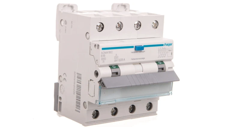Wyłącznik różnicowo-nadprądowy RCBO 4P B16A 0,03A Typ A 6kA RCBO ADM416C