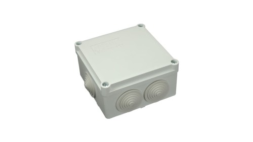 Puszka n/t hermetyczna 100x100x50 6 dławików IP65 szara S-BOX 106