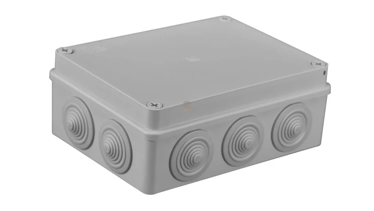Puszka n/t hermetyczna 190x140x70 10 dławików IP65 szara S-BOX 406
