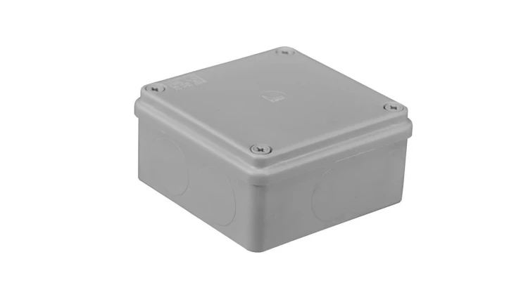 Puszka n/t hermetyczna 100x100x50 bez dławików IP65 szara S-BOX 116