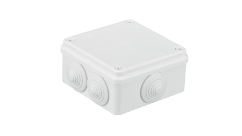 Puszka n/t hermetyczna 100x100x50 6 dławików IP65 biała S-BOX 106B