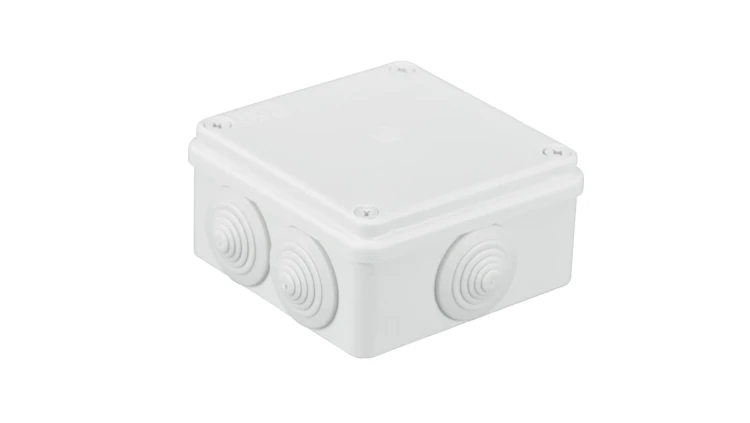 Puszka n/t hermetyczna 100x100x50 6 dławików IP65 biała S-BOX 106B