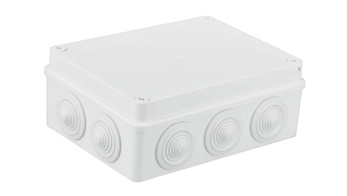 Puszka n/t hermetyczna 190x140x70 10 dławików IP65 biała S-BOX 406B