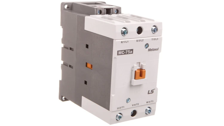 Stycznik LS Electric, 75A w AC-3, moc 37kW, napięcie cewki 24VAC, styki pomocnicze 1a1b 1382000300 MC-75A 24VAC 1A1B