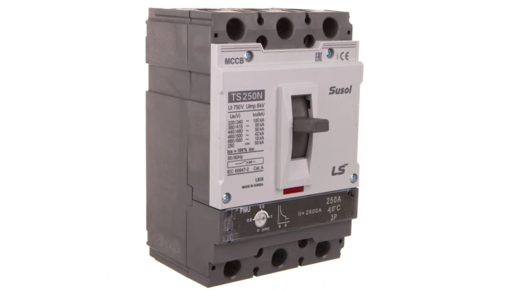 Wyłącznik kompaktowy LS Electric 3polowy In=250A wyzwalacz FMU 0105021000 TS250N FMU 250A 3P