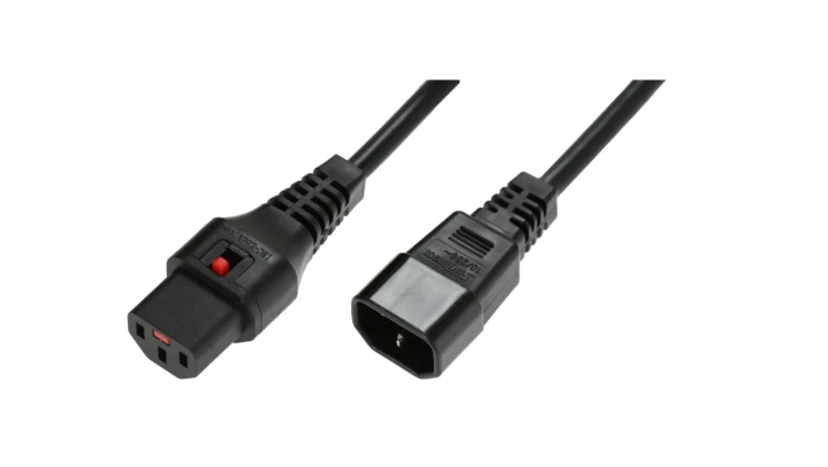 Kabel przedłużający zasilający 3x1 IEC C14/IEC C13 prosty M/Ż czarny IEC-PC1021 /2m/