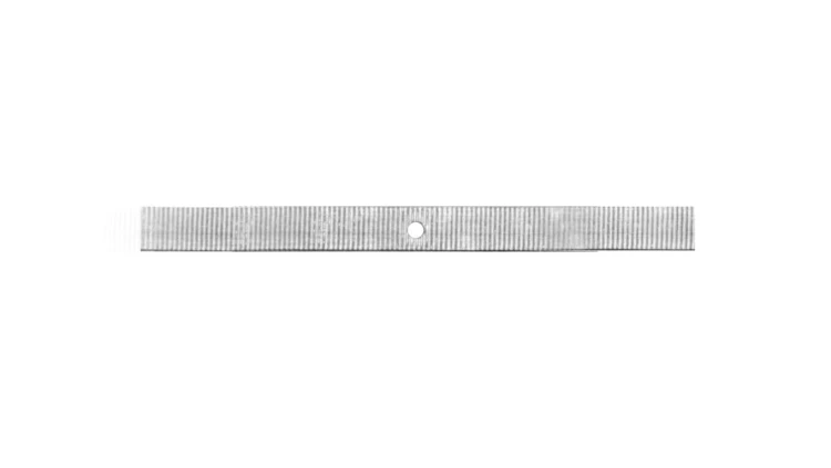 Taśma aluminiowa cięta 120 mm z otworem 3,4 mm /1kg/ TA-C-120/1 /281szt./